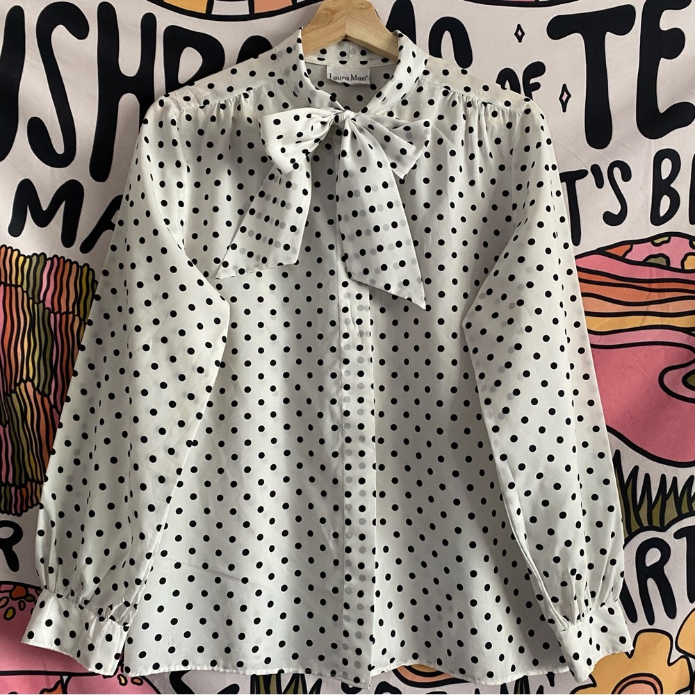 Vintage polka dot blouse by Laura Mae